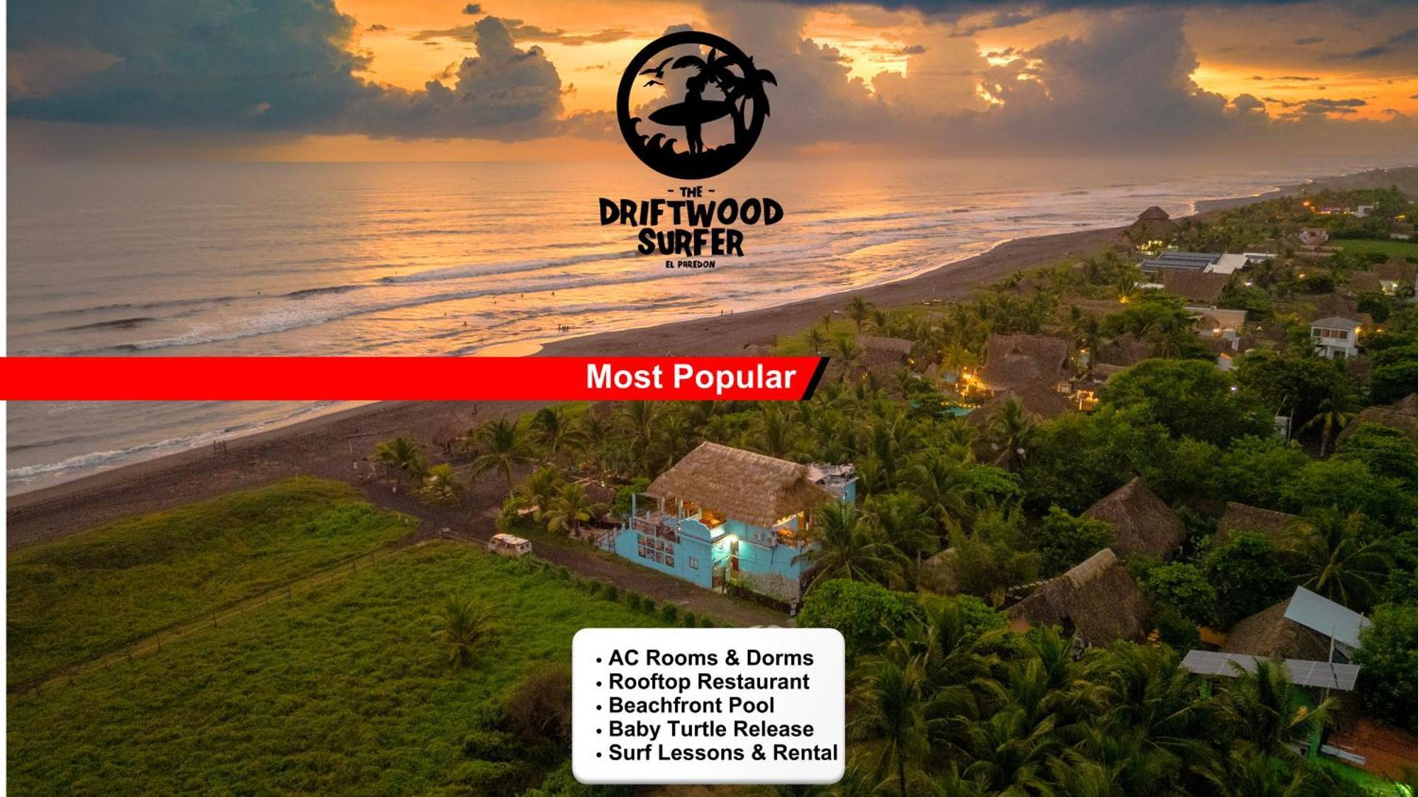The Driftwood Surfer Beachfront Hostel / Restaurant / Bar, El Paredon El Paredón Buena Vista Exterior foto